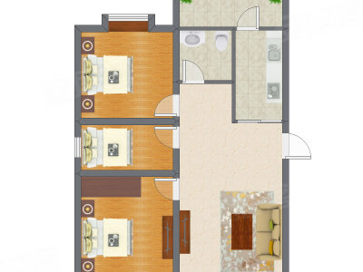 3室2厅 99.72平米
