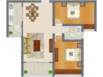 2室2厅 78.49平米