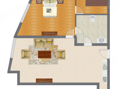 1室1厅 88.00平米户型图