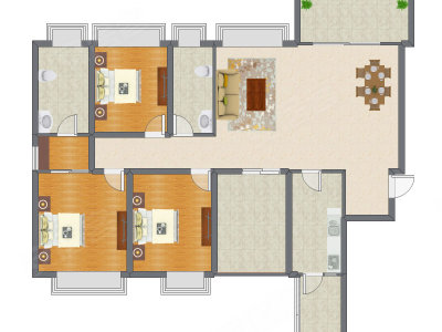 3室2厅 171.00平米
