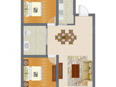 2室2厅 87.23平米