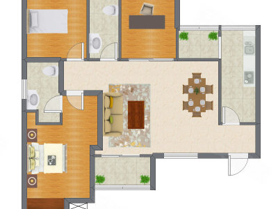 3室2厅 98.79平米