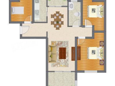 3室2厅 90.33平米