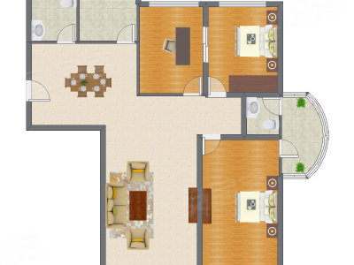 3室2厅 157.64平米