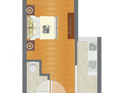 1室0厅 31.66平米户型图
