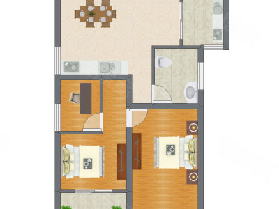 2室1厅 94.26平米户型图