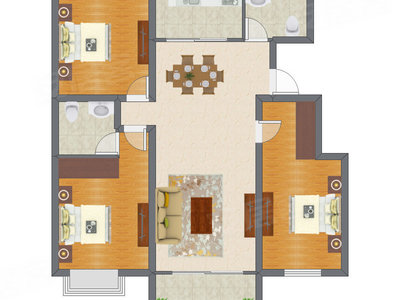 3室2厅 125.35平米户型图
