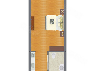 1室0厅 52.30平米户型图