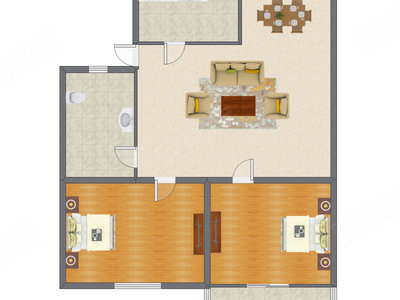 2室2厅 115.00平米户型图