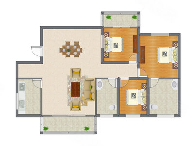 3室2厅 105.95平米