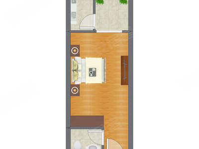 1室0厅 42.37平米户型图