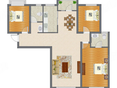 3室2厅 110.88平米