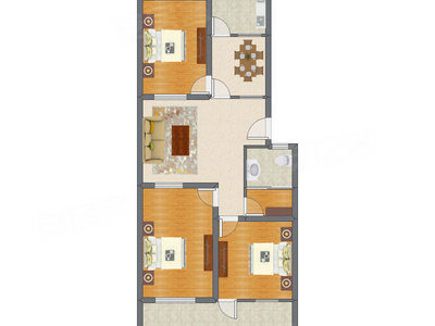 3室2厅 128.97平米户型图