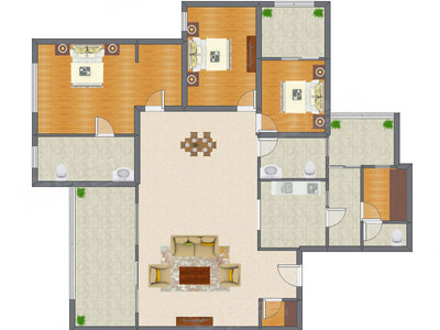 3室2厅 188.96平米
