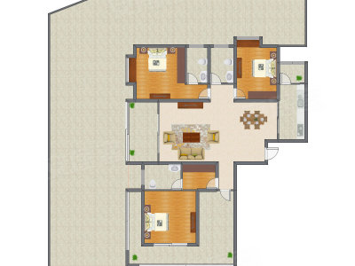 3室2厅 365.18平米户型图