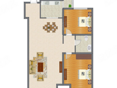 2室2厅 100.31平米