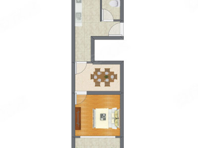 1室1厅 41.99平米户型图