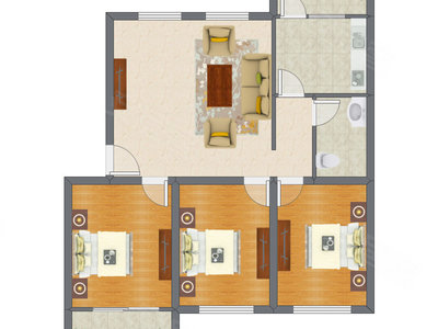 3室1厅 117.60平米