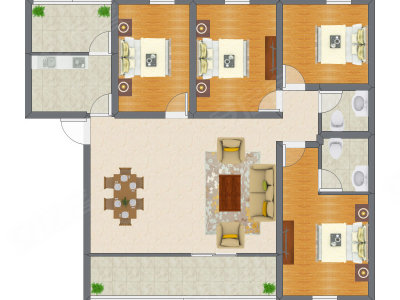 4室2厅 72.00平米
