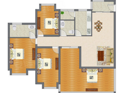 4室2厅 131.56平米