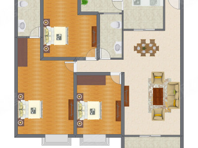 3室1厅 155.00平米