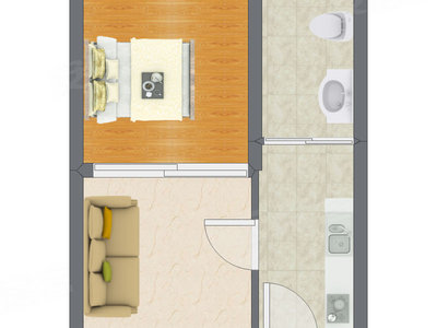 1室1厅 32.90平米户型图