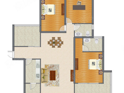 3室2厅 250.00平米户型图