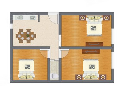 3室1厅 73.70平米