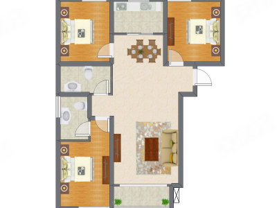 3室2厅 113.50平米