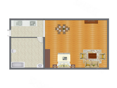 1室1厅 93.22平米户型图