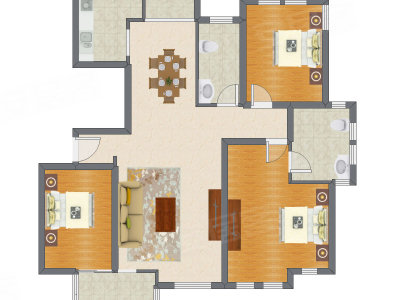 3室2厅 150.35平米