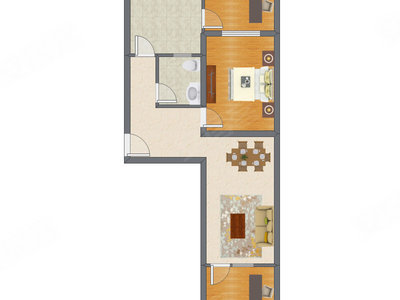 3室2厅 68.34平米户型图