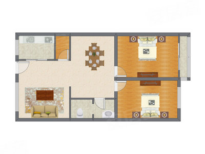 2室2厅 117.79平米户型图