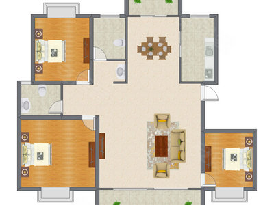 3室2厅 115.16平米