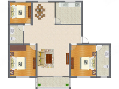 3室2厅 138.00平米