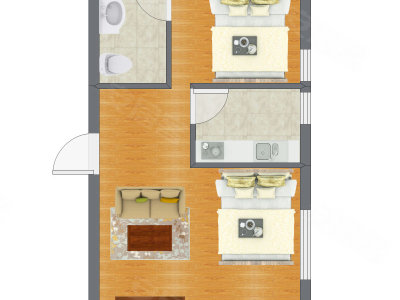 1室1厅 32.76平米