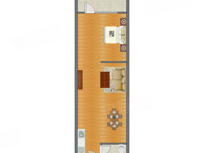 1室0厅 72.26平米户型图