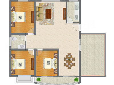 3室2厅 123.30平米