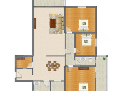3室2厅 170.50平米