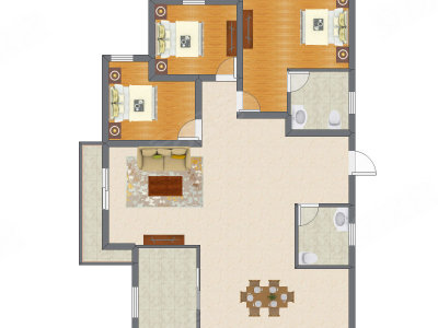 3室2厅 130.83平米