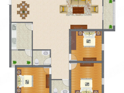 3室2厅 114.54平米