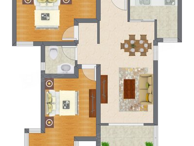 2室2厅 88.60平米