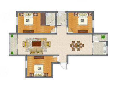 3室2厅 88.55平米