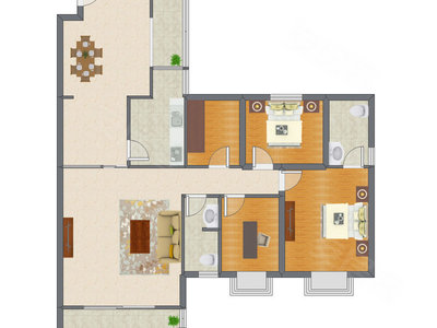 3室2厅 157.76平米