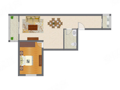 1室2厅 85.55平米