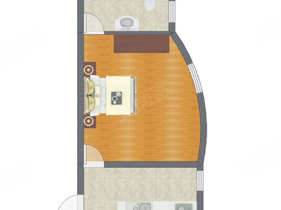 1室0厅 41.70平米户型图