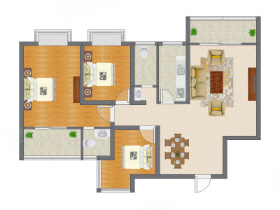 3室2厅 96.27平米
