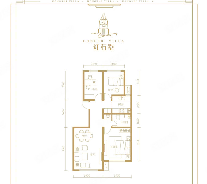 红石墅小区3室2厅1卫99㎡南74万