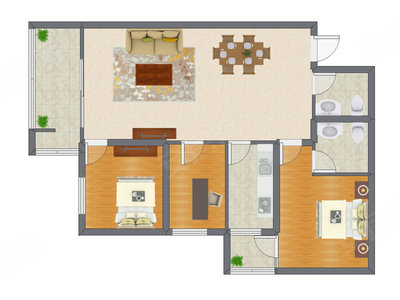 3室2厅 111.98平米