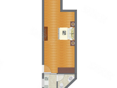 1室0厅 50.25平米户型图
